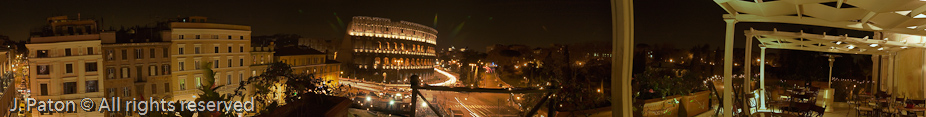 Coliseum as seen from the Hotel Gladiatori Rooftop   Rome, Italy