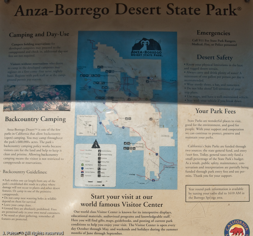 Sign at First Stop   Anza-Borrego Desert State Park, California