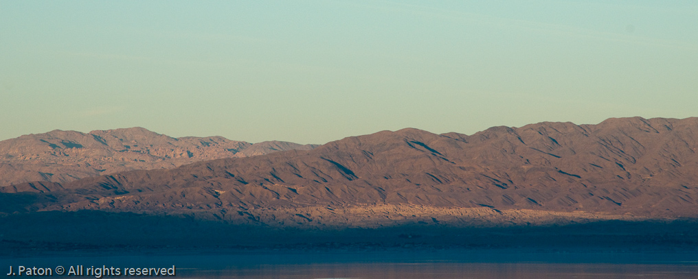 Roadside View at Sunset   Salton Sea, California