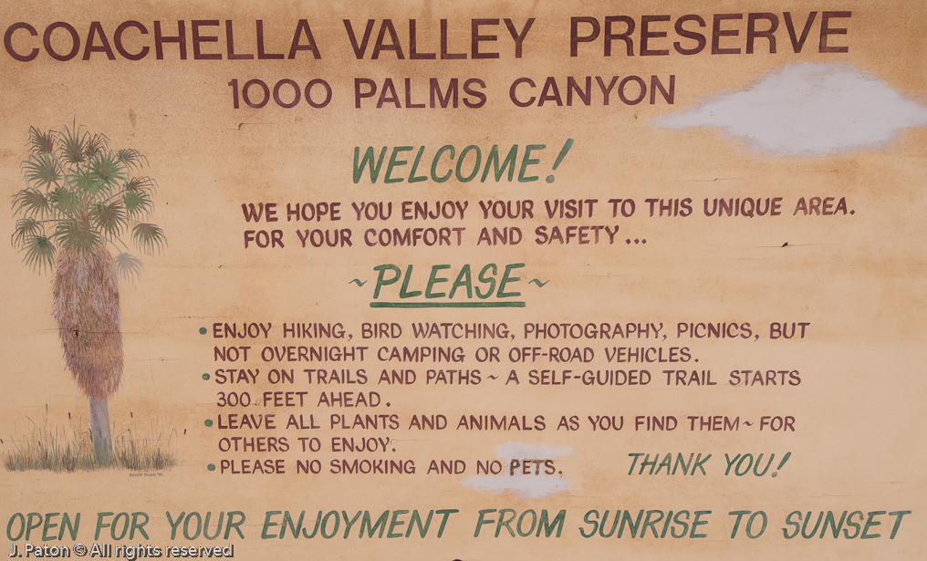 Welcome Sign   Coachella Valley Preserve, California