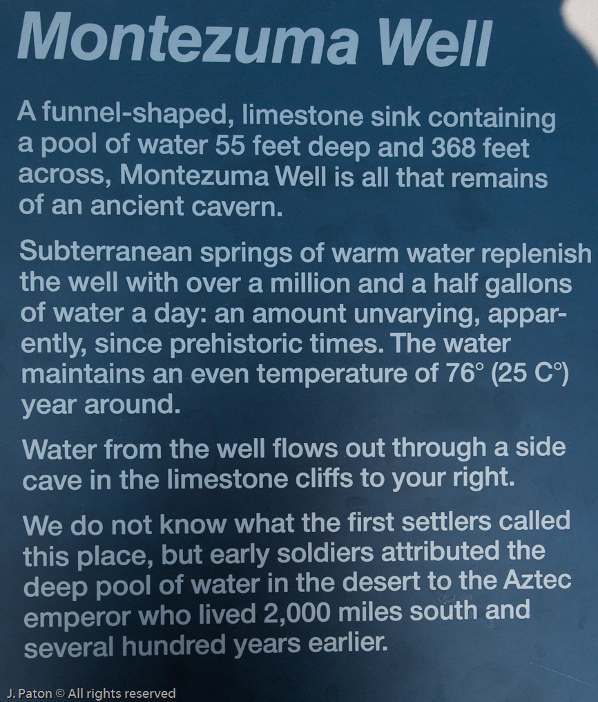 Info   Montezuma Well, Montezuma Castle National Monument, Arizona