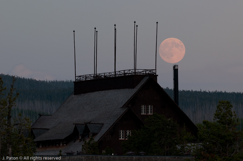 Moonrise over Old Faithful Inn   Old Faithful Inn, Upper Geyser Basin, Yellowstone National Park