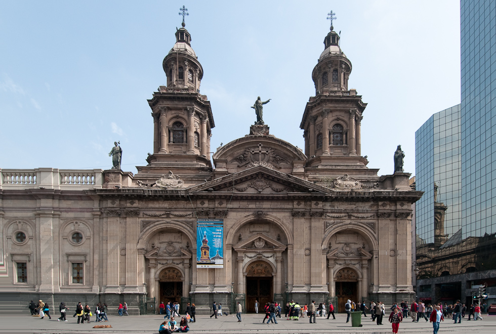 Santiago's Metropolitan Cathedral (Perspective control corrected in Photoshop)   Plaza de Armas, Santiago, Chile