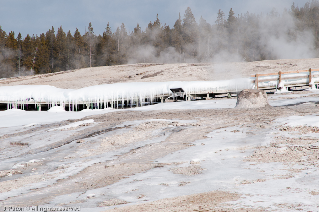 Icy Boardwalk   Old Faithful Area, Yellowstone National Park, Wyoming