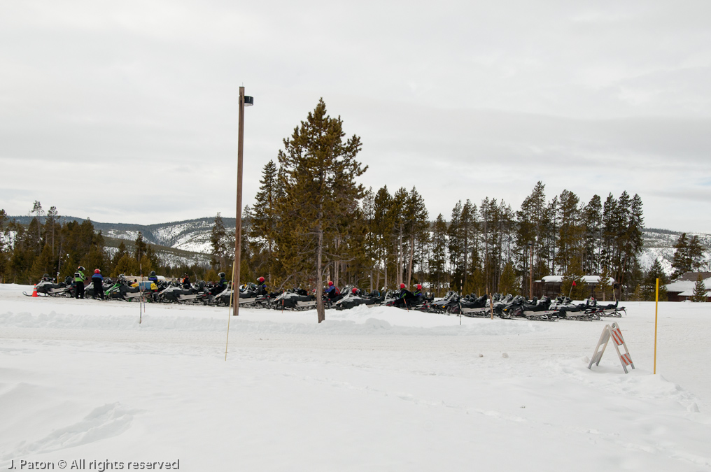 Snowmobile Parking   Old Faithful Area, Yellowstone National Park, Wyoming