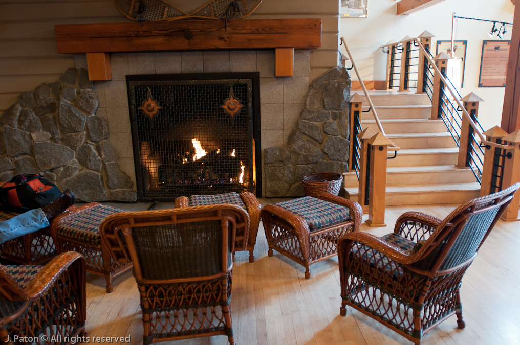 Snow Lodge Lobby Fireplace   Old Faithful Area, Yellowstone National Park, Wyoming