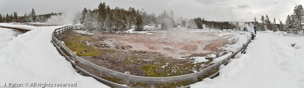 Fountain Paint Pots in Winter   Lower Geyser Basin, Yellowstone National Park, Wyoming