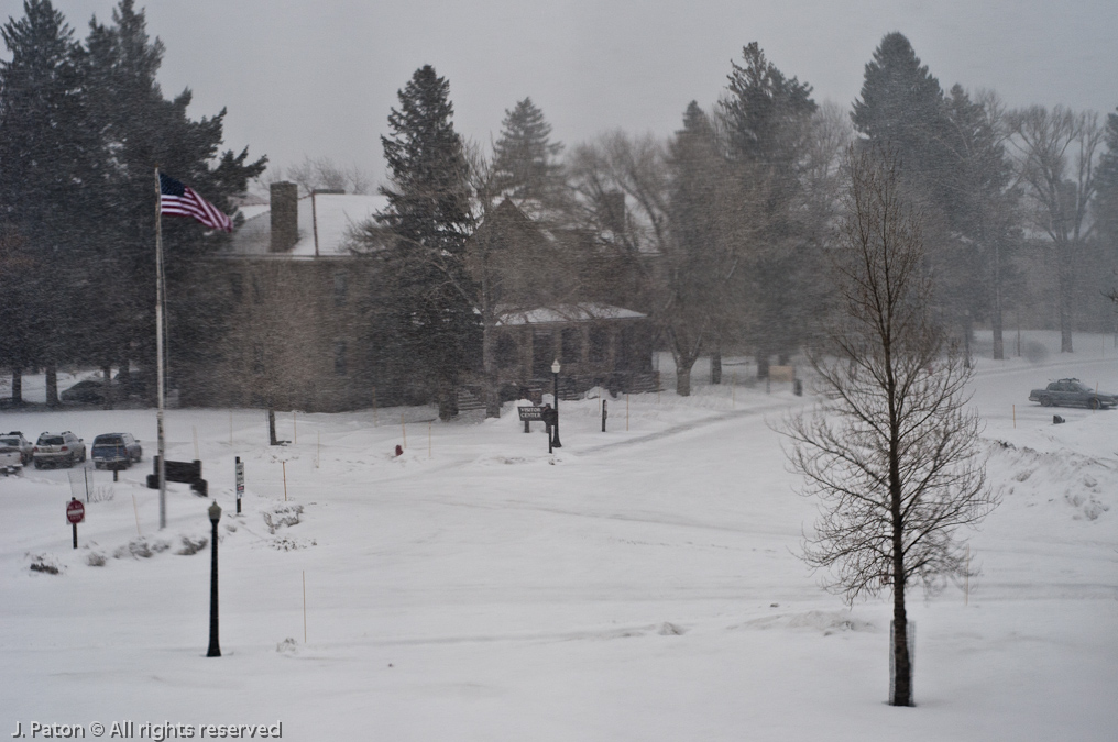 Snowy End to the Day   Mammoth Hot Springs Hotel, Yellowstone National Park, Wyoming