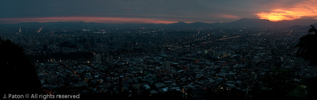 Santiago Sunset from Cerro San Cristobal   Santiago, Chile